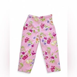 Briggs New York Pink Tropical Fruit & Floral  trousers